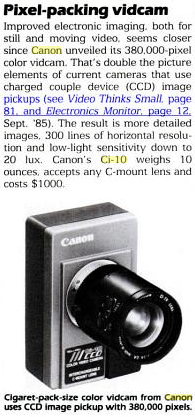 canon cl-10 color video camera ad 1984