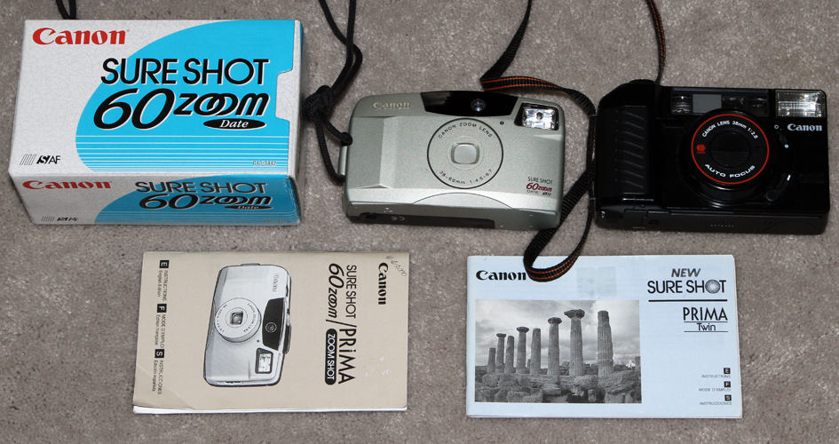 canon sure shot 60 zoom and canon new sure shot prima 1995