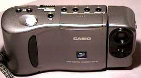 casio qv-10 lcd viewfinder digital camera front view 1995