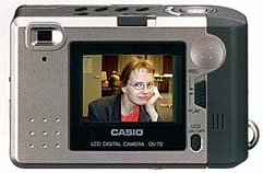 casio qv-70 digital camera rear view 1997