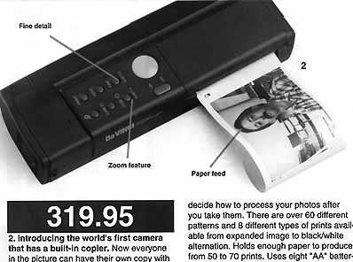 king jim da vinci dv-55 digital thermal printer camera 1991