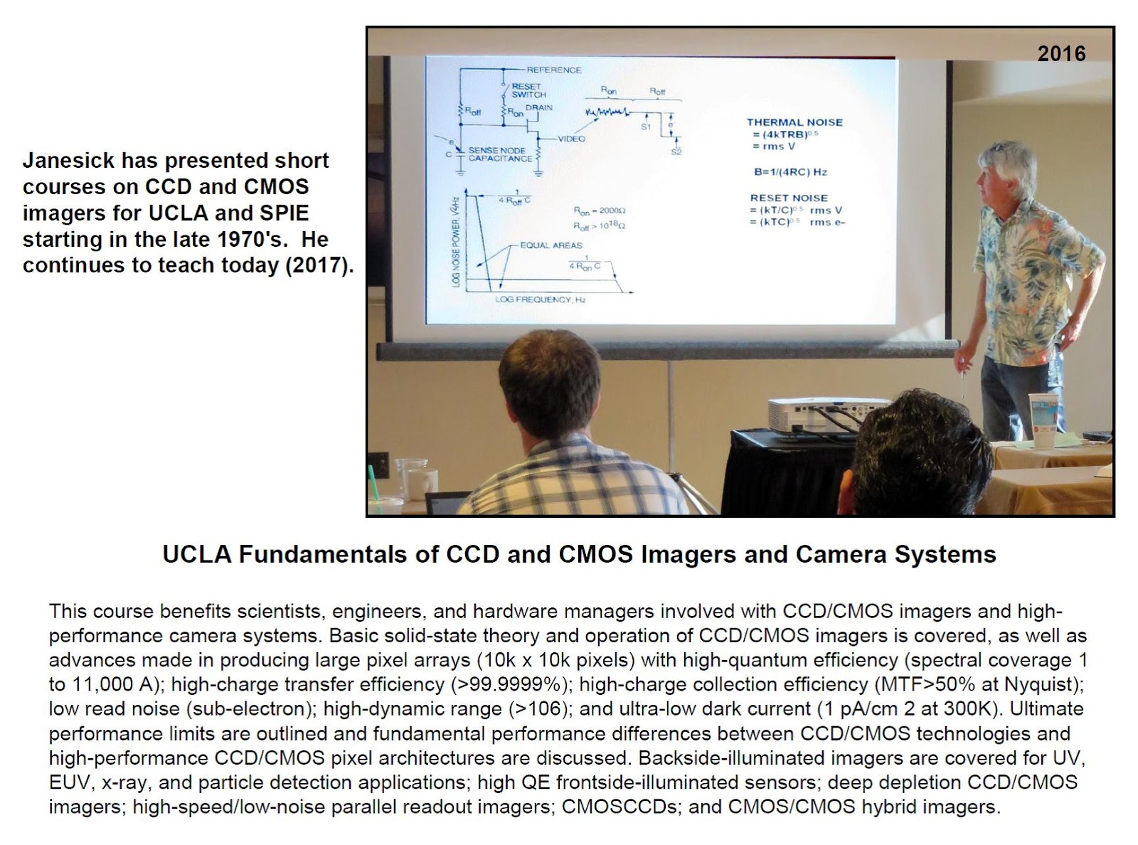 James Janesick UCLA CCD and CMOS imagers courses