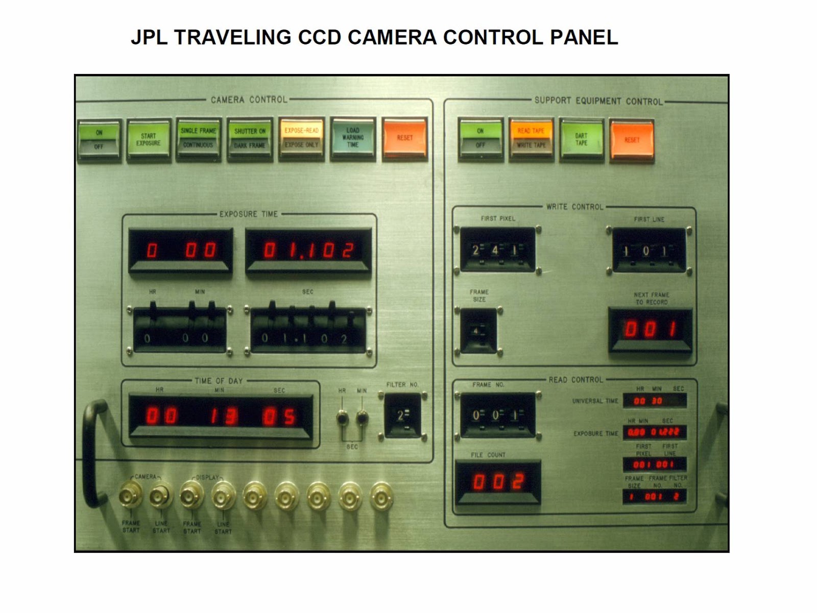 Janesick JPL CCD traveling camera system control panel