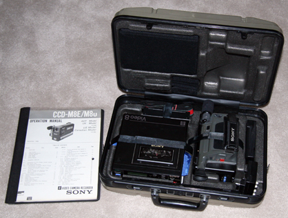 sony ccd-m8 8 mm camcorder case interior